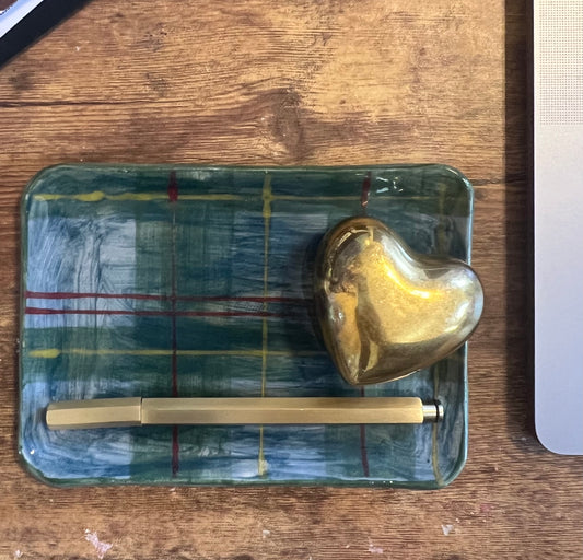 Kensington Tartan Plaid Hand-Painted Ceramic Tray