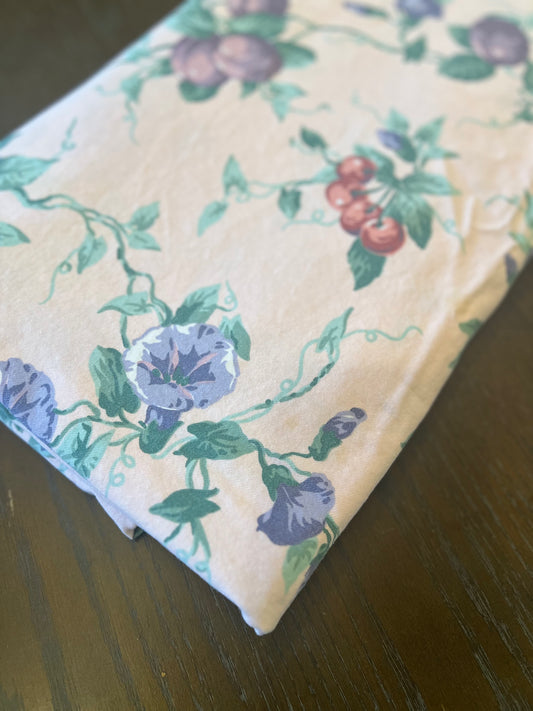 KB Vintage Fruit & Floral Oversized Hemstitched Cotton Tablecloth