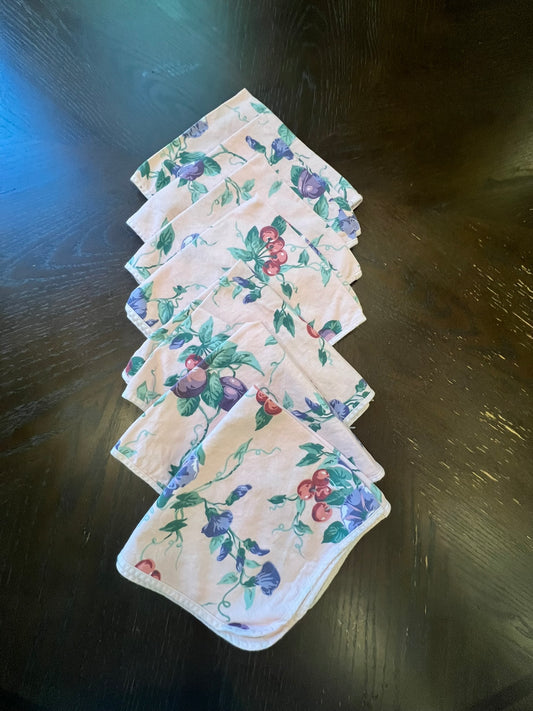 KB Vintage Fruit & Floral Cotton Napkins – Set of 4