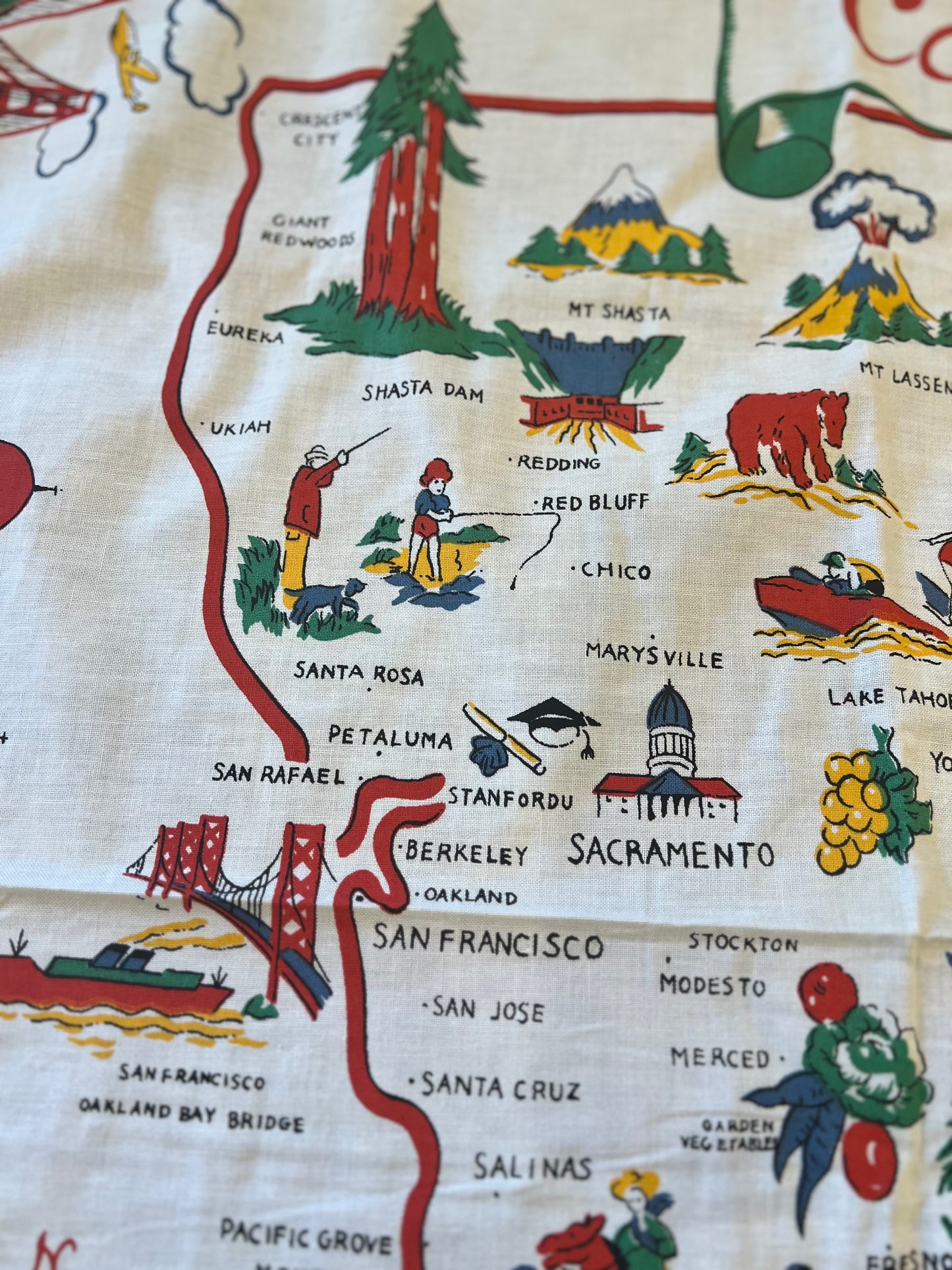 KB Vintage California Map Tablecloth